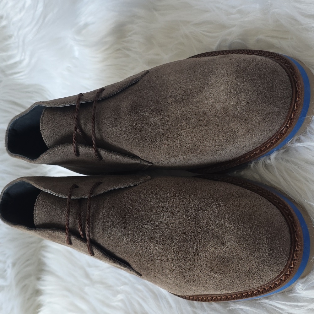 Men's Suede Chukka Boots - Grey and Blue - Picture 4 of 11